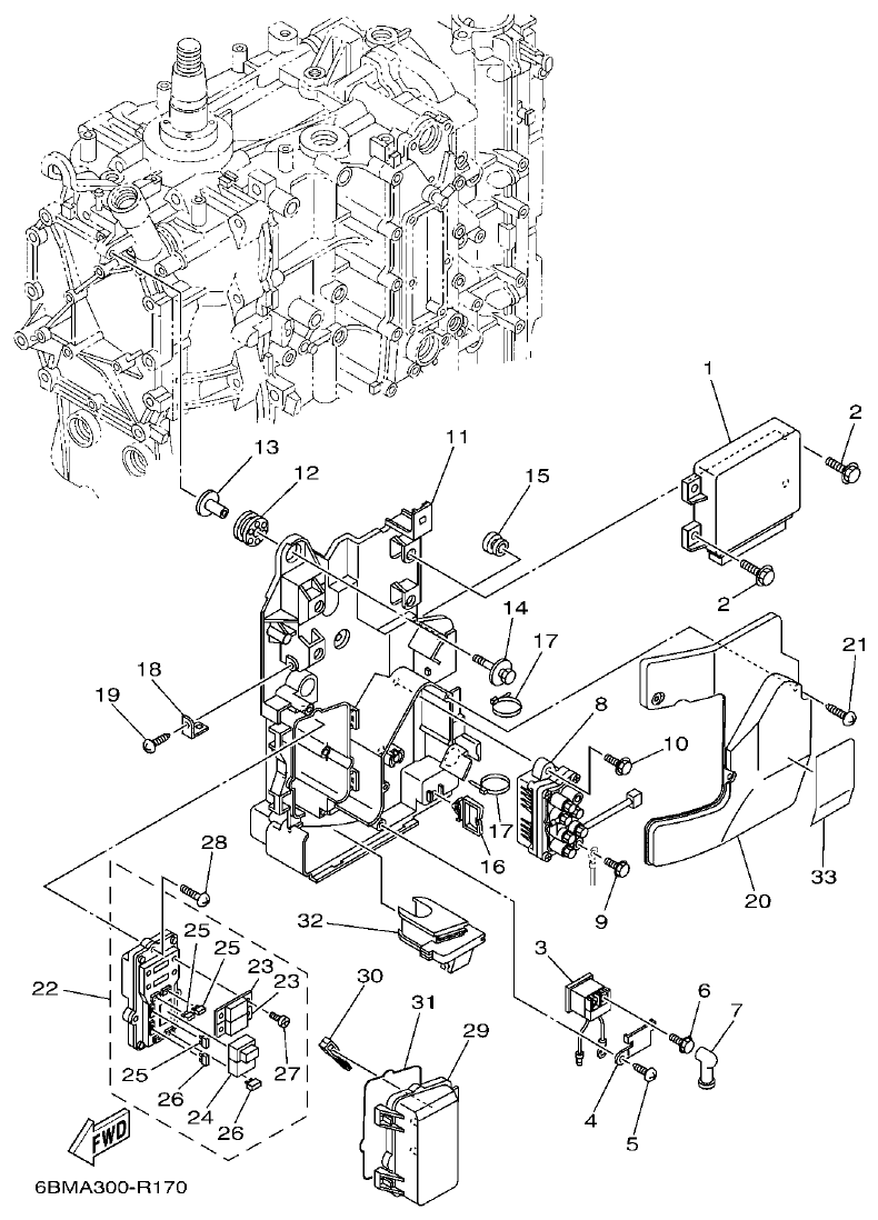 Yamaha F150FET, FL150FET ELECTRICAL 2 parts diagram